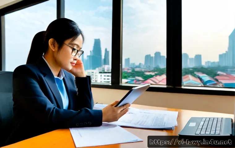 변호사와 법률 사건 관리 소프트웨어 - Photorealistic modern legal office in Ho Chi Minh City, Vietnamese lawyer in professional business a...